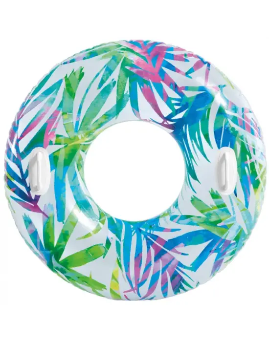 Omarı Şeffaf Çiçek Desenli Tutma Saplı Simit Şezlong 97 cm