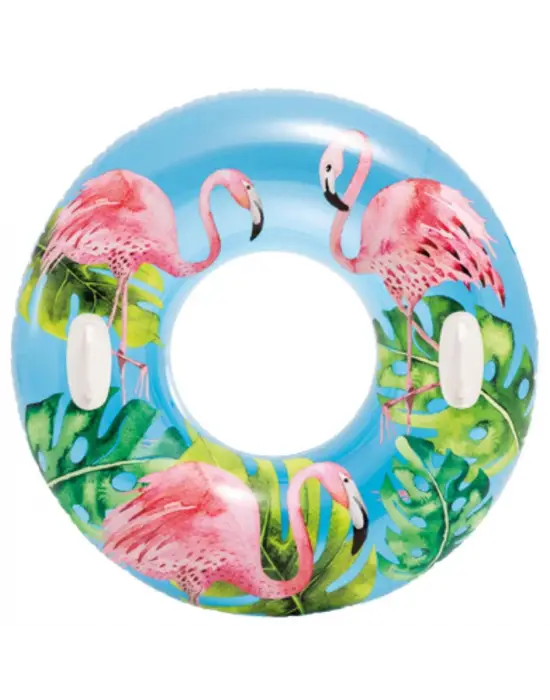 Omarı Şeffaf Çiçek Desenli Tutma Saplı Simit Şezlong 97 cm