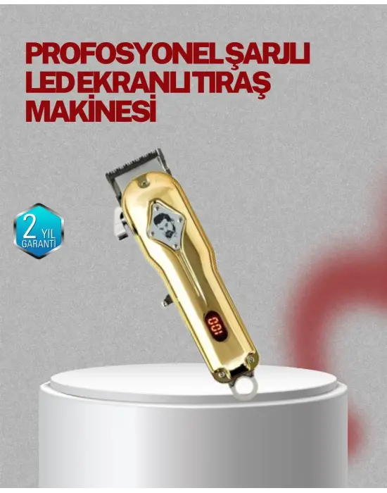 Type-c Şarjlı Lcd Ekranlı Profesyonel Saç Sakal Tıraş Makinesi
