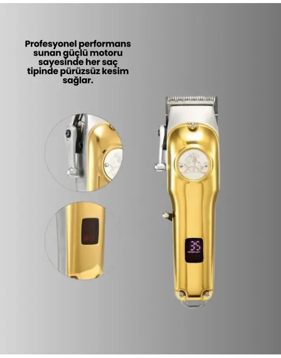 Type-c Şarjlı Lcd Ekranlı Profesyonel Saç Sakal Tıraş Makinesi