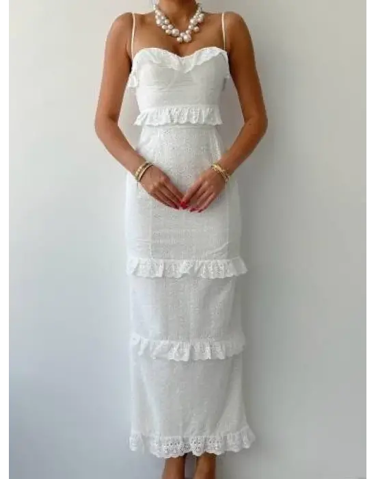 Omarı Ince Askılı Zarif Elbise