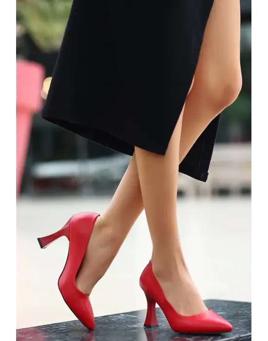 Ulba Kırmızı Cilt Stiletto Ayakkabı