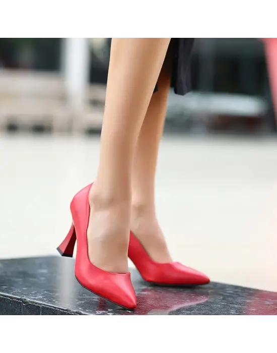 Ulba Kırmızı Cilt Stiletto Ayakkabı