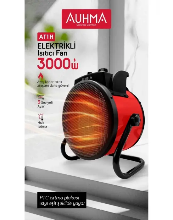 Ultra Güçlü 3000 Watt Taşınabilir Elektrikli Portatif Isıtıcı Soba Sıcak Hava Üfleyen Fan Radyatör