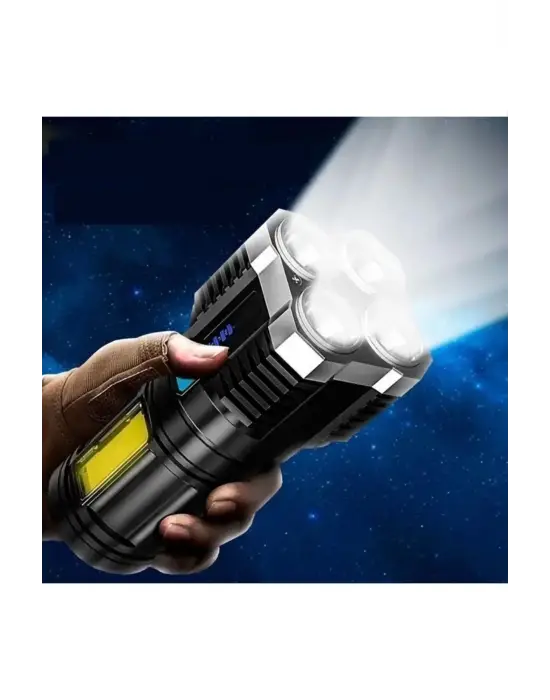 Omarı Güçlü Işık ve Pratik Şarj İle Taktik Avcılık El Feneri