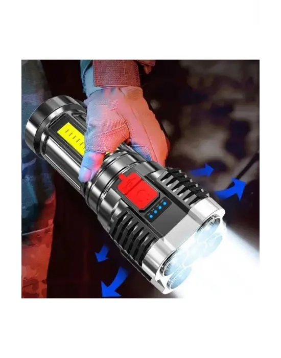 Omarı Güçlü Işık ve Pratik Şarj İle Taktik Avcılık El Feneri