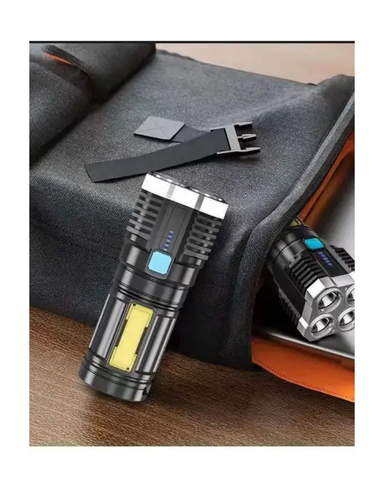 Omarı Güçlü Işık ve Pratik Şarj İle Taktik Avcılık El Feneri