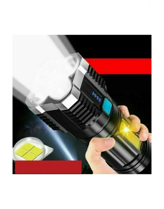 Omarı Güçlü Işık ve Pratik Şarj İle Taktik Avcılık El Feneri