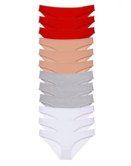 Omarı Süper Eko 12li Likralı Kadın Slip Külot Seti - Renk Seçenekleriyle