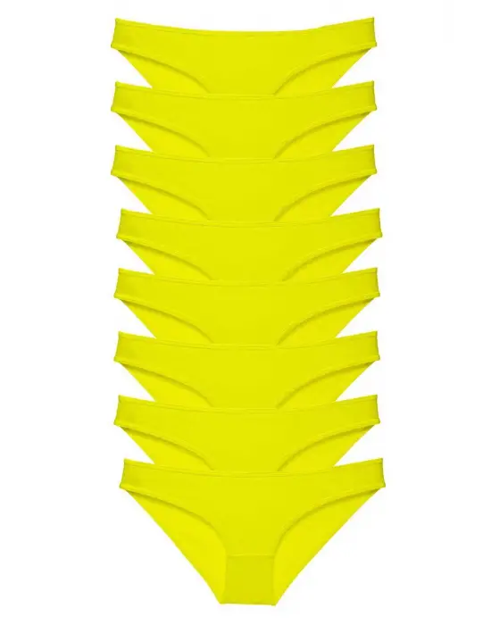 Omarı Yumuşak Likralı Sarı Kadın Slip Külot Seti