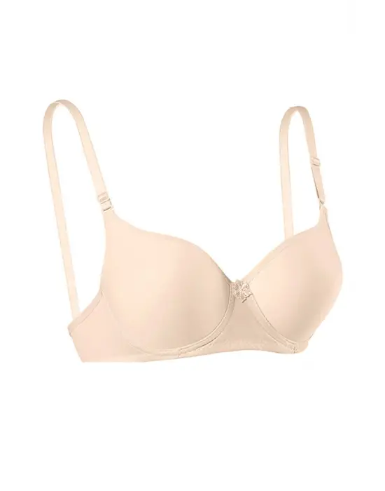 Omarı Silikon Destekli Düz Sütyen - Ten Rengi