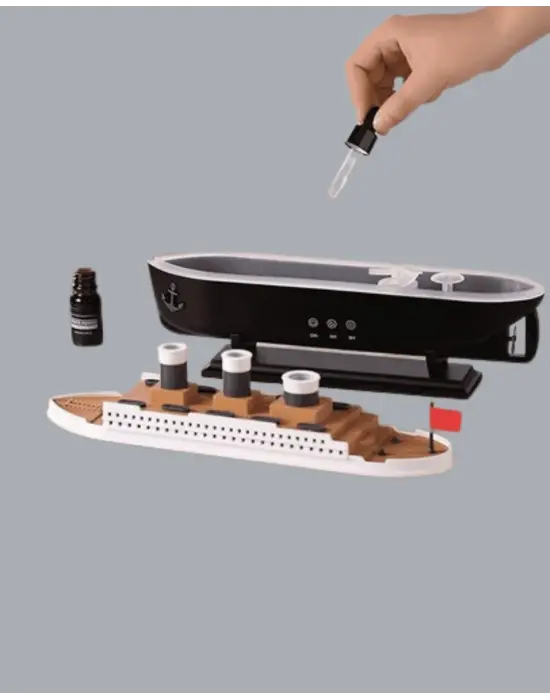 Ultra Sessiz Titanik Gemi Led Işıklı Aroma Difüzörü Oda Nemlendirici