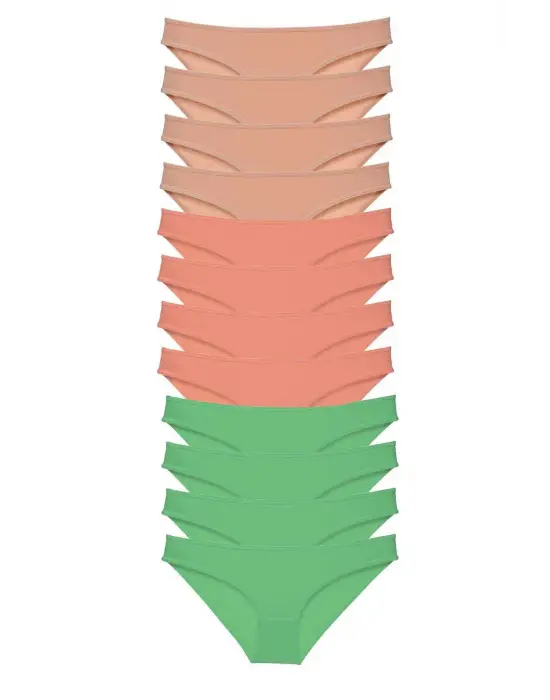 Omarı Süper Eko Set Likralı Kadın Slip Külot Ten Pudra Yeşil