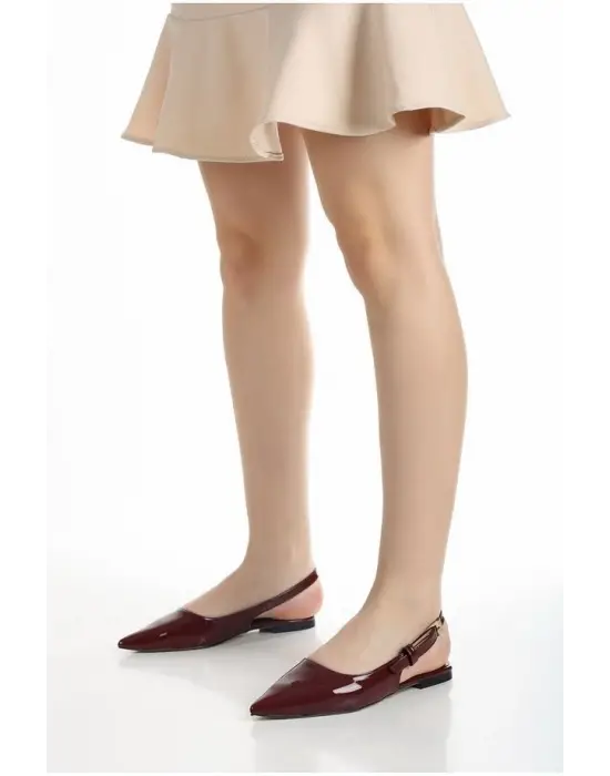 Omarı Modern ve Şık Bordo Rugan Babet Ayakkabı