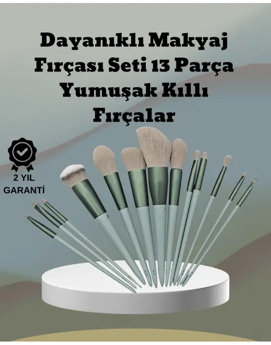 Umuşak Kıllı Es Tasarımlı 13lü Makyaj Fırçası Seti Günlük Ve Profesyonel Kullanım