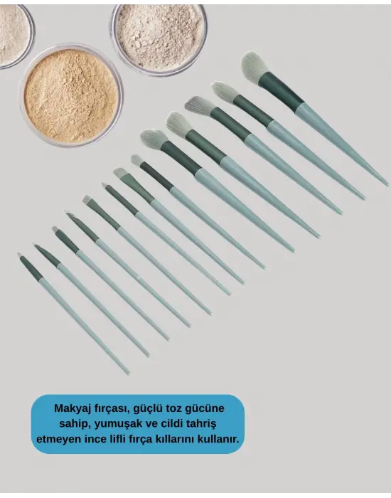 Umuşak Kıllı Es Tasarımlı 13lü Makyaj Fırçası Seti Günlük Ve Profesyonel Kullanım