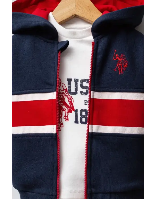 U.S. Polo Assn 3lü Takım USB2553 Lacivert-Kırmızı