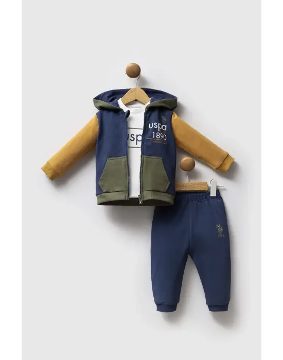 U.S. Polo Assn 3lü Takım USB2574 İndigo Hardal