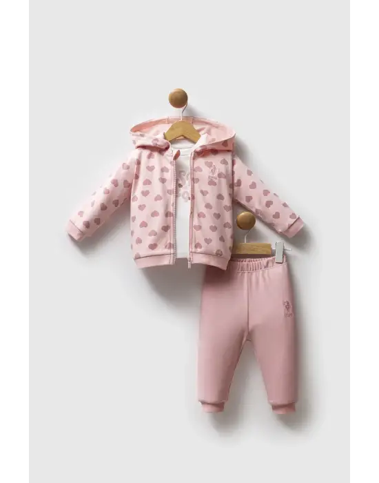 U.s. Polo Assn 3lü Takım Usb2712 Açık Pembe