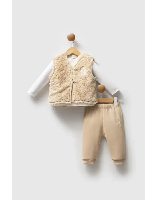 U.S. Polo Assn 3lü Takım USB2779 Bej
