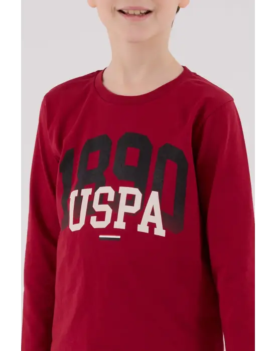 U.S. Polo Assn Uzun Kol Pijama Takım US2203-4 Bordo