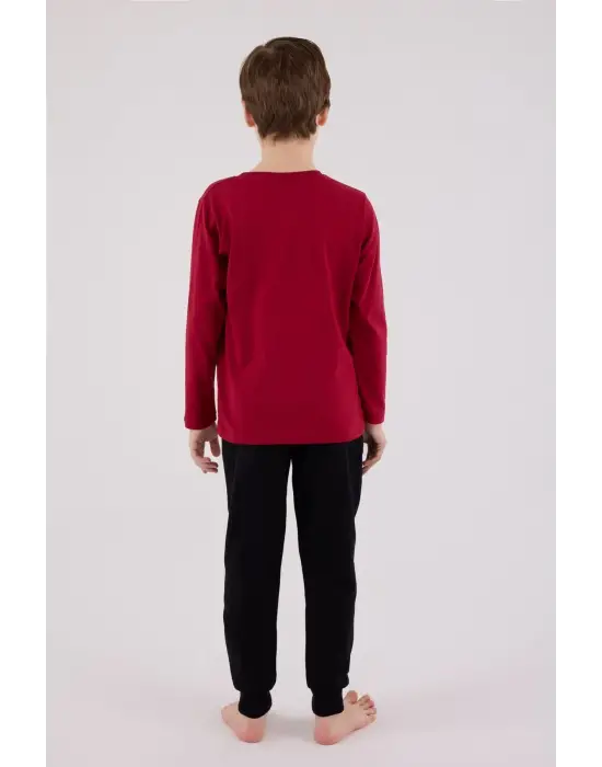 U.S. Polo Assn Uzun Kol Pijama Takım US2203-4 Bordo