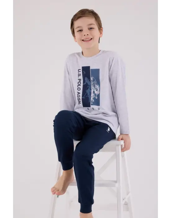 U.S. Polo Assn  Uzun Kol Pijama Takım US2206-4 Karmelanj