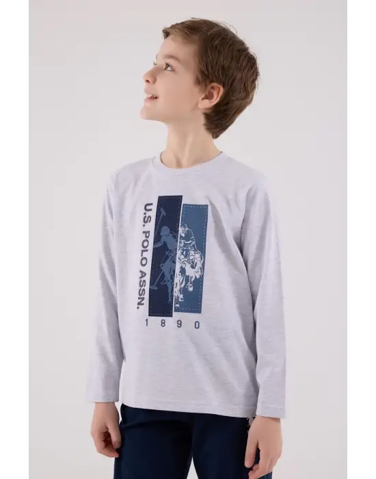 U.S. Polo Assn  Uzun Kol Pijama Takım US2206-4 Karmelanj