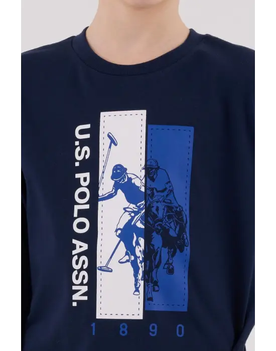 U.S. Polo Assn  Uzun Kol Pijama Takım US2206-4 Lacivert