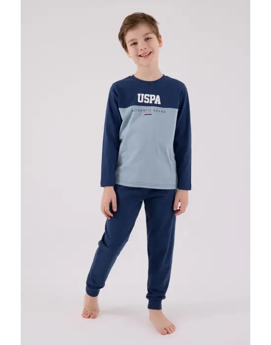 U.S. Polo Assn Uzun Kol Pijama Takım US2220-4 Koyu İndigo