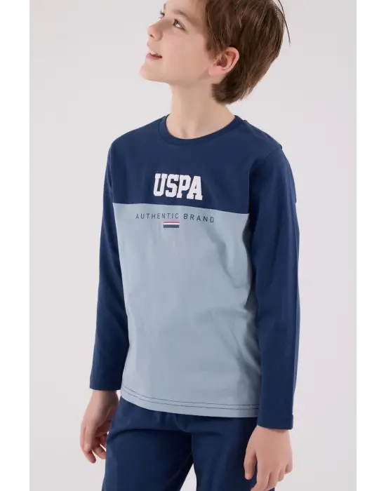 U.S. Polo Assn Uzun Kol Pijama Takım US2220-4 Koyu İndigo