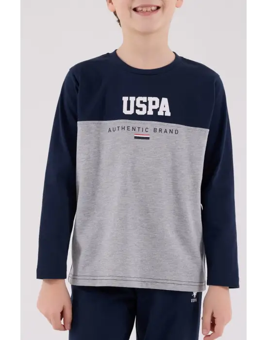 U.S. Polo Assn Uzun Kol Pijama Takım US2220-4 Lacivert