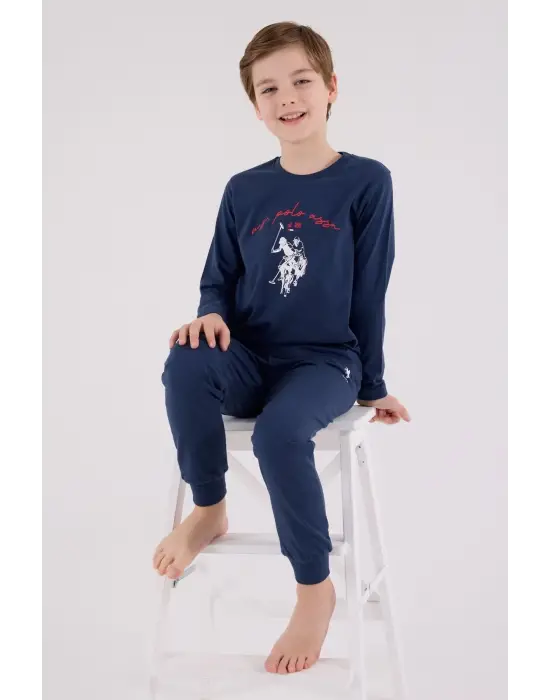 U.S. Polo Assn Uzun Kol Pijama Takım US2233-4 Koyu İndigo