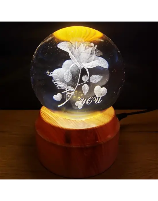 Usb&039li I Love You Dönen Cam Küre