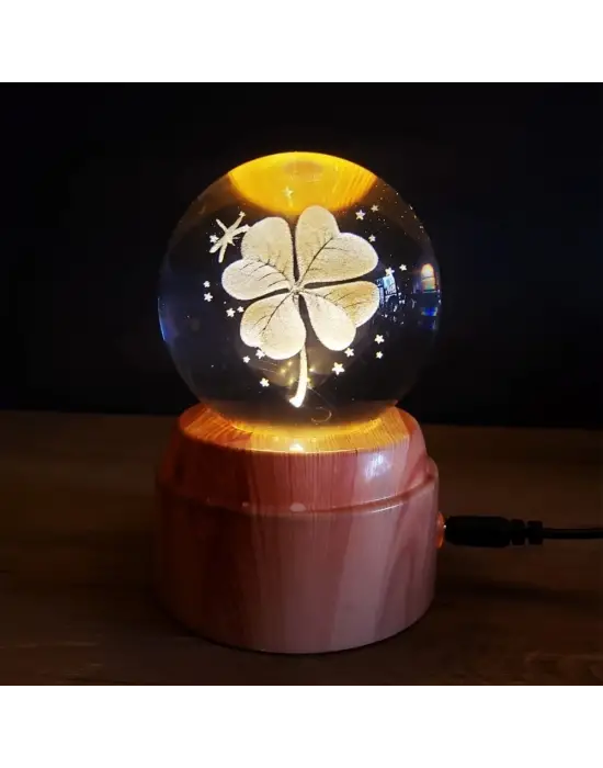 Usb&039li Yonca Tasarımlı Dönen Cam Küre