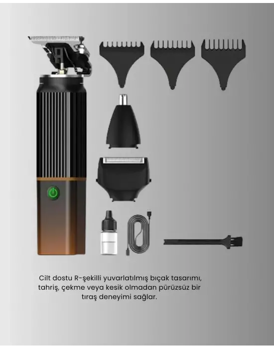 Usb-c Şarjlı 3 İn 1 Erkek Bakım Cihazı – Sessiz Motorlu Saç Ve Sakal Kesme Makinesi