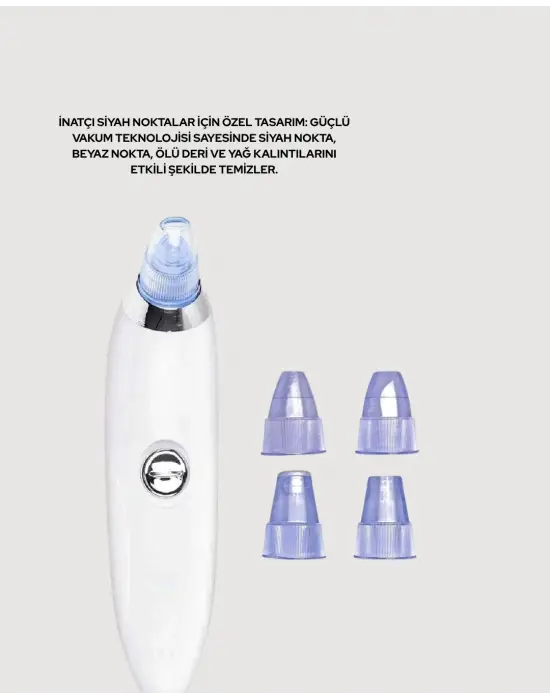 Usb Destekli 4 Başlıklı Siyah Nokta Vakum Cihazı – Gözenek Temizleyici Ve Cilt Yenileyici Bakım Aleti