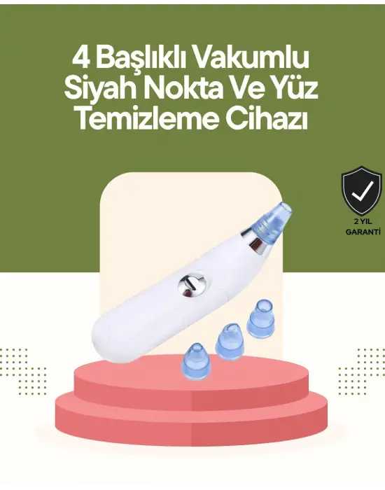 Usb Destekli 4 Başlıklı Siyah Nokta Vakum Cihazı – Gözenek Temizleyici Ve Cilt Yenileyici Bakım Aleti