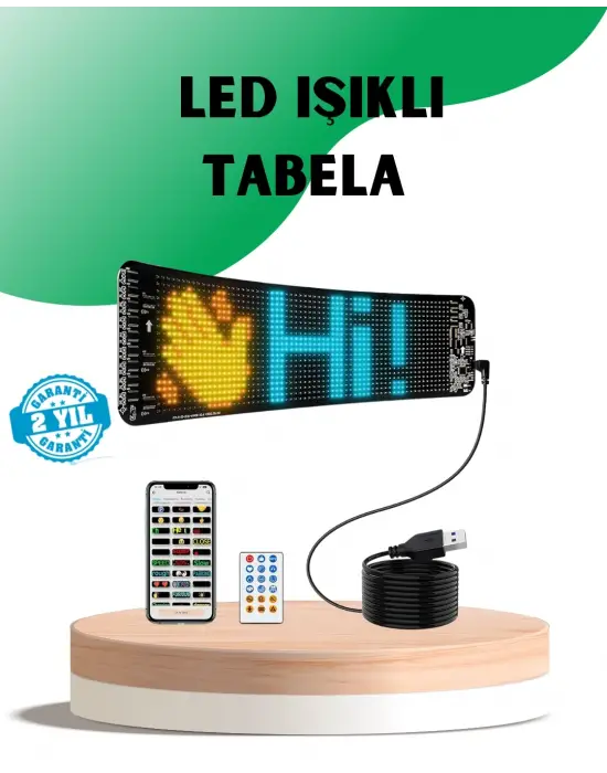 Usb Destekli Led Mağaza Tabelası – Renkli Rgb Kayan Yazı Paneli
