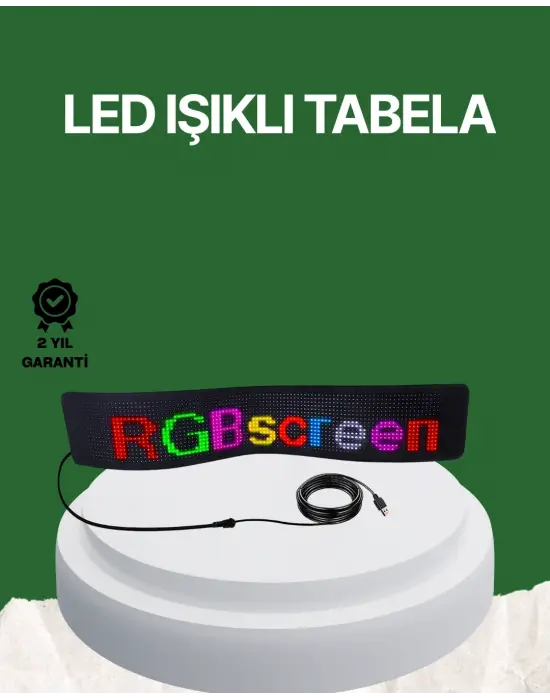 Usb Girişli Rgb Led Tabela Ayarlanabilir Parlaklık Ve Kayan Yazı Özellikli