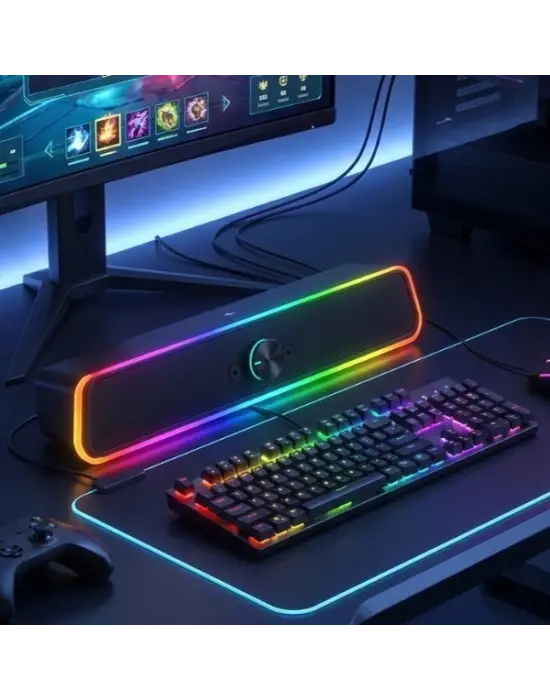 Usb Jak Ve Mikrofon Çıkışlı Rgb Hoparlör