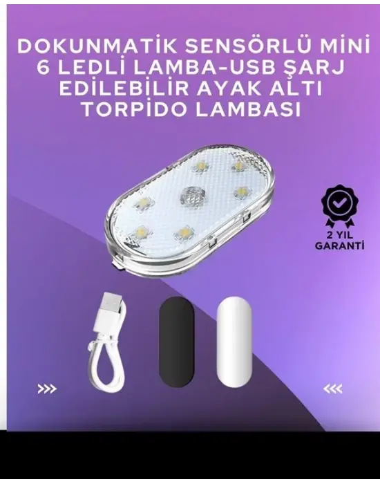 Usb Şarjlı, 3 Saat Kesintisiz Çalışan Araba Atmosfer Işıkları