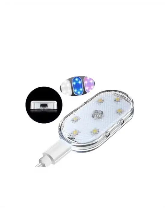 Usb Şarjlı, 3 Saat Kesintisiz Çalışan Araba Atmosfer Işıkları