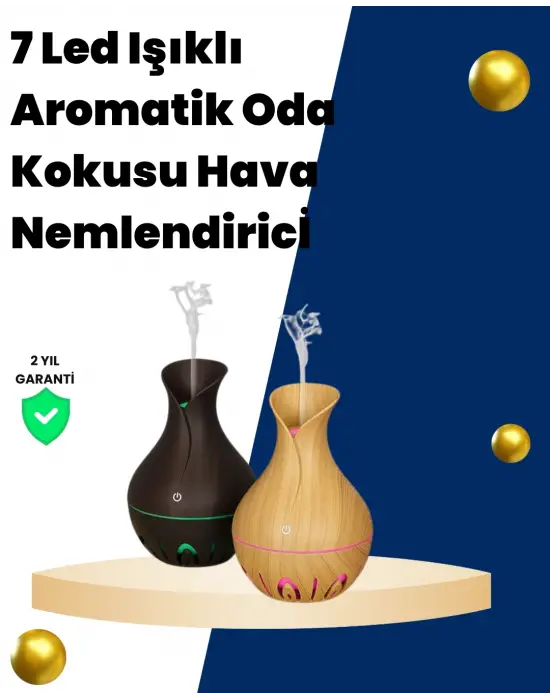 Usb Şarjlı 7 Renk Led Işıklı Sessiz Çalışan Mini Hava Nemlendirici