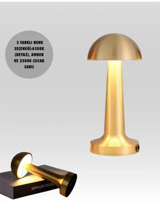 Usb Şarjlı Dokunmatik Led Masa Lambası – 3 Renk Modu & Dimmer
