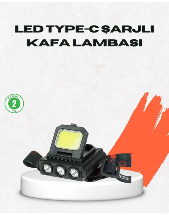 Usb Şarjlı Kafa Feneri 800 Lumen Ayarlanabilir Cob Ve Xpe Led