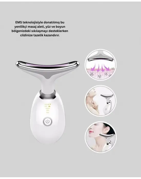 Usb Şarjlı Led Işık Terapili Yüz Boyun Bakım Cihazı