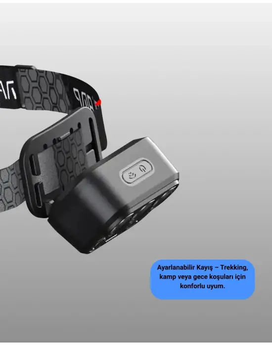 Usb Şarjlı Led Kafa Lambası 300 Lümen Güç Göstergeli