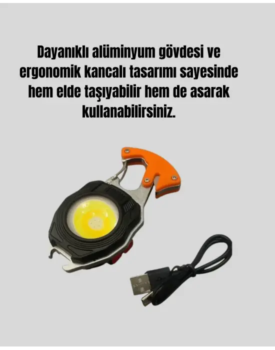 Usb Şarjlı Mini Led Anahtarlık Fener