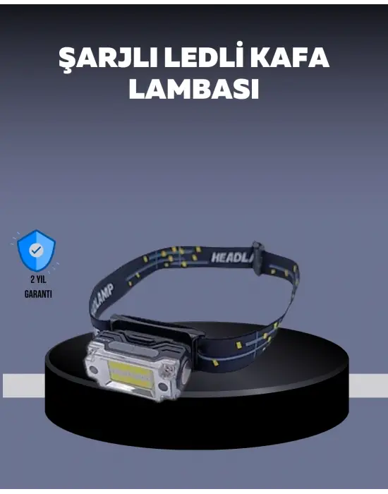 Usb Şarjlı Mini Led Kafa Feneri 50m Odak 150m Geniş Aydınlatm